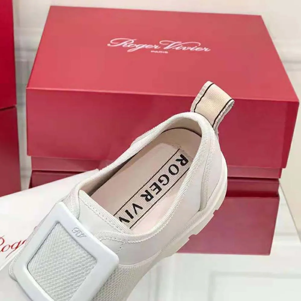 Roger Vivier Walky Viv' Lacquered Buckle Sneakers in Patent Leather for Women in White Roger Vivier Walky Viv' Lacquered Buckle Sneakers in Patent Leather for Women in White