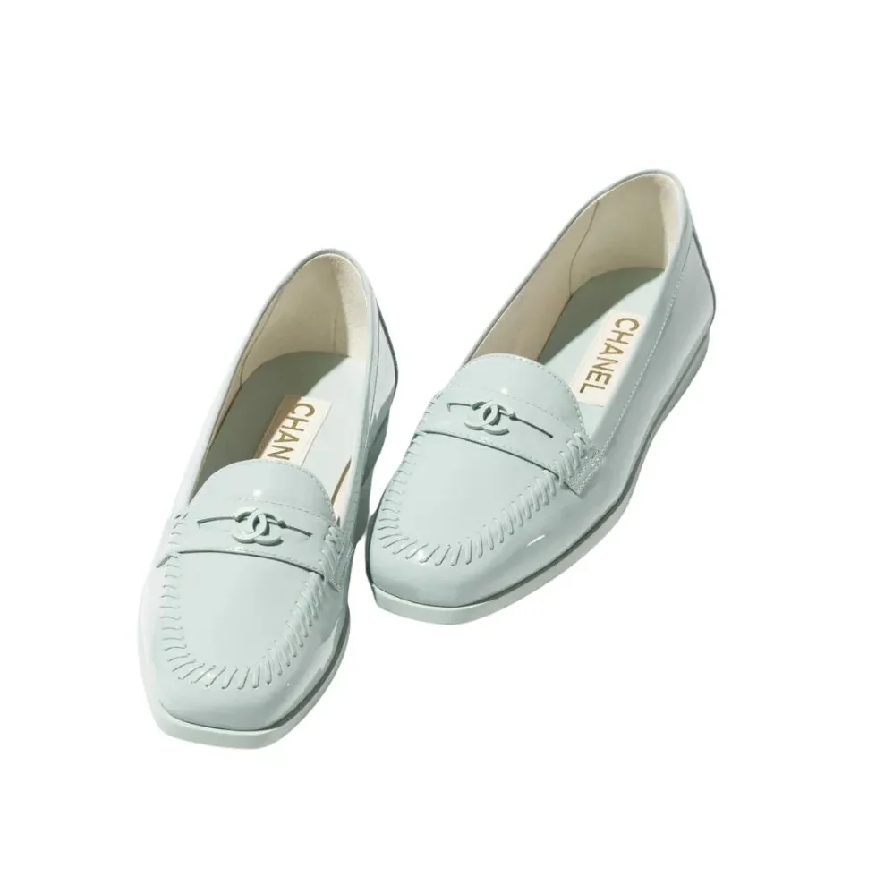 Chanel Moccasins Light Blue