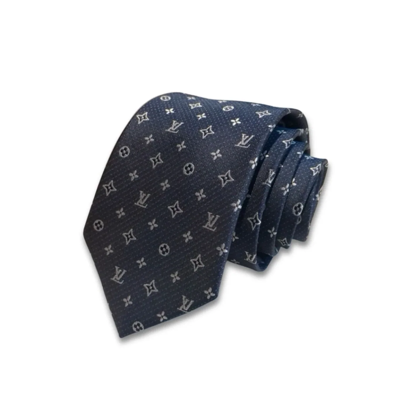 Louis Vuitton Monogram Silk Tie Deep Blue Louis Vuitton Monogram Silk Tie Deep Blue