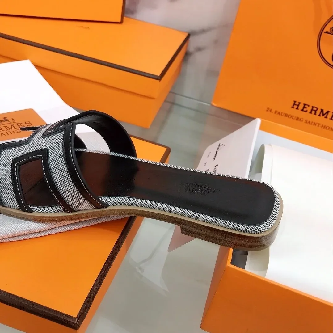 Hermes Oran Sandal Black/Silver , Shoes for Women Hermes Oran Sandal Black/Silver , Shoes for Women