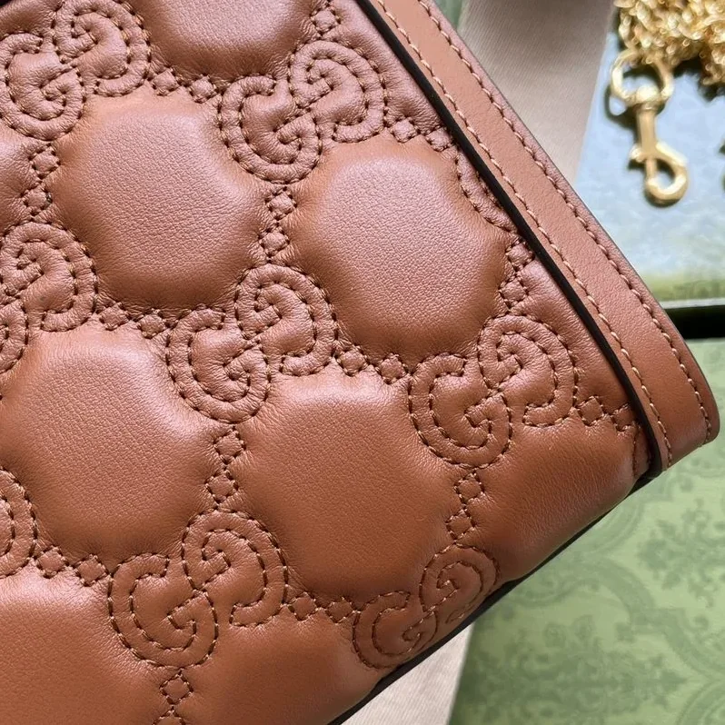 Gucci GG Matelassé Small Bag in Brown