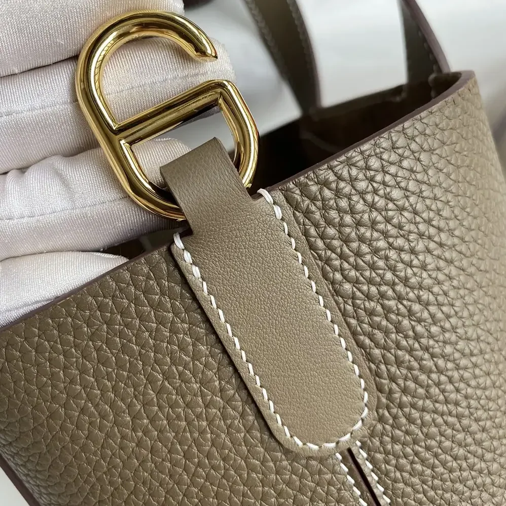 Hermes In the Loop 18 Handbag Clemence Leather for Women in Grey/Gold Hermes In the Loop 18 Handbag Clemence Leather for Women in Grey/Gold