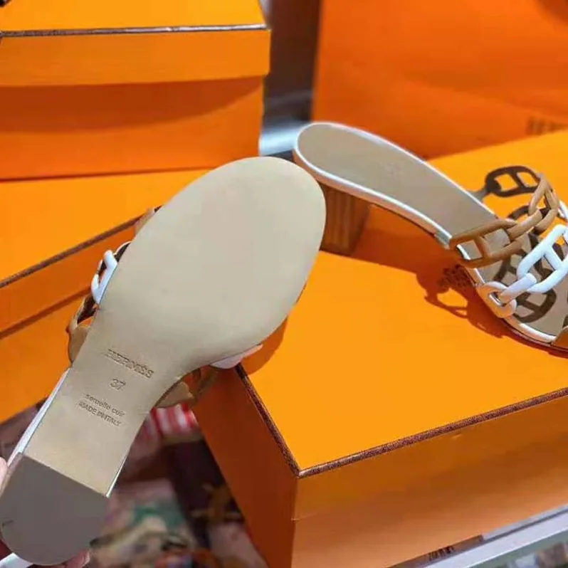 Hermes Tandem Sandal in Nappa Leather 5.1cm Heel for Women in Brown Hermes Tandem Sandal in Nappa Leather 5.1cm Heel for Women in Brown