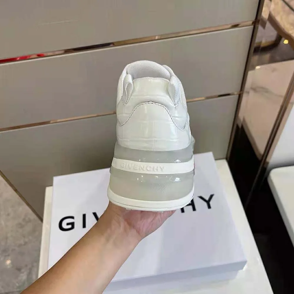 Givenchy Giv 1 Sneakers in Crocodile Effect Leather for Unisex in White Givenchy Giv 1 Sneakers in Crocodile Effect Leather for Unisex in White