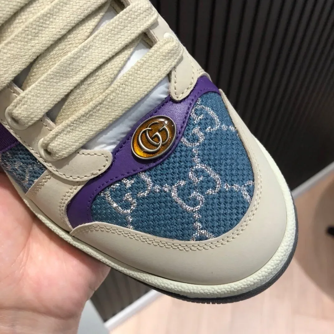 Gucci Screener Low-Top Blue GG Lamé for Men