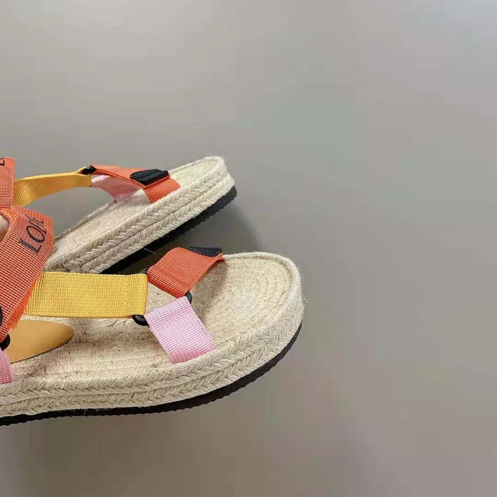 Loewe Strappy Espadrille in Nylon for Women in Orange