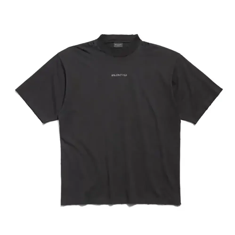 Balenciaga Back T-Shirt Medium Fit in Black Vintage Jersey for Women