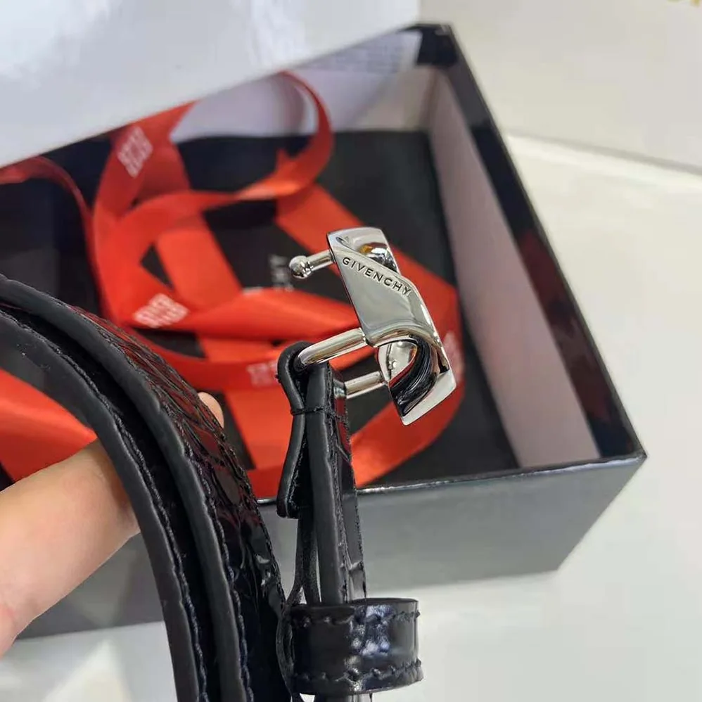 Givenchy Reversible Belt in Leather with G Chain Buckle for Women