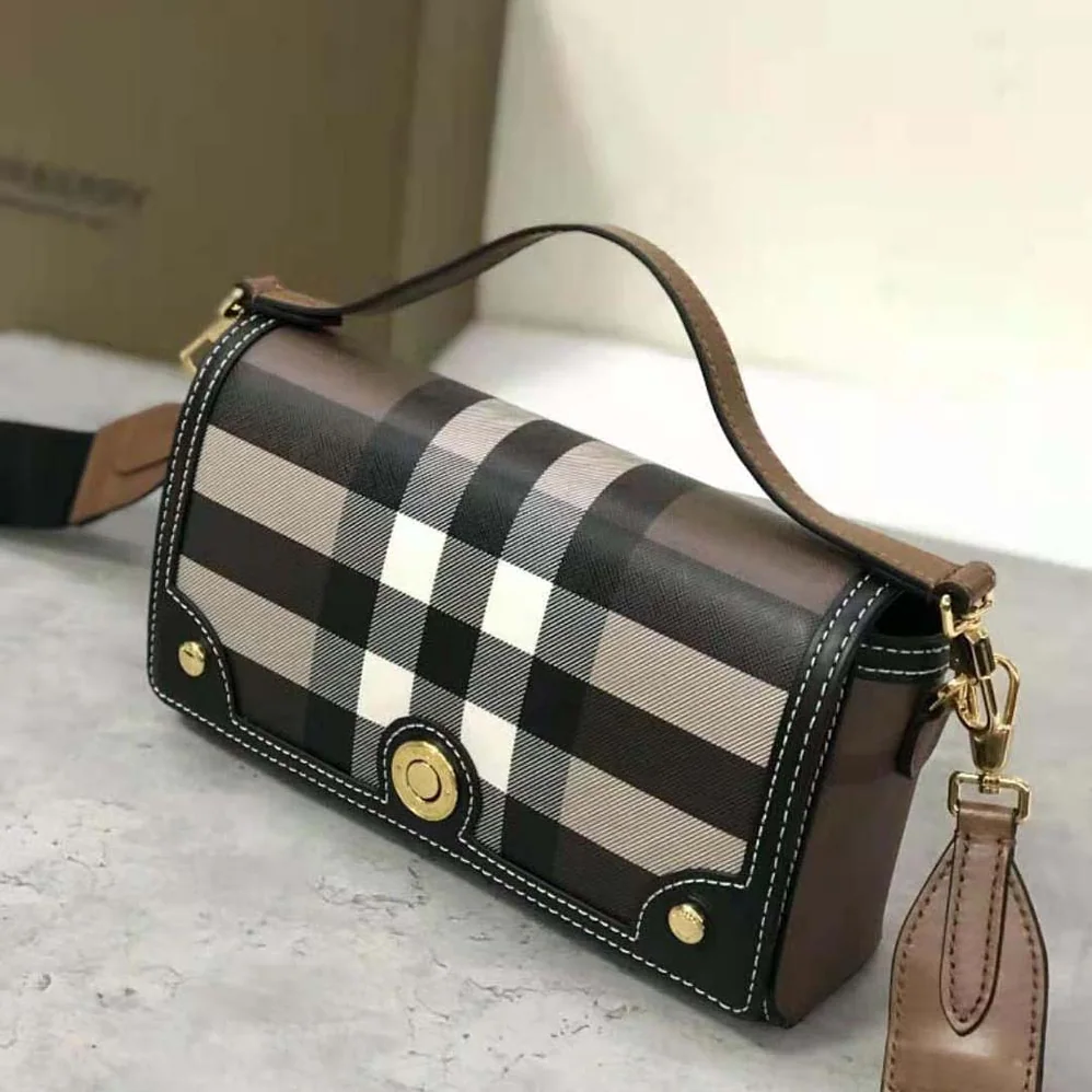 Burberry Top Handle Note Bag with Logo for Women in engraved Studs