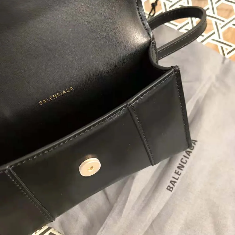 Balenciaga Hourglass Small Beltbag in Black Shiny Box Calfskin for Women Balenciaga Hourglass Small Beltbag in Black Shiny Box Calfskin for Women