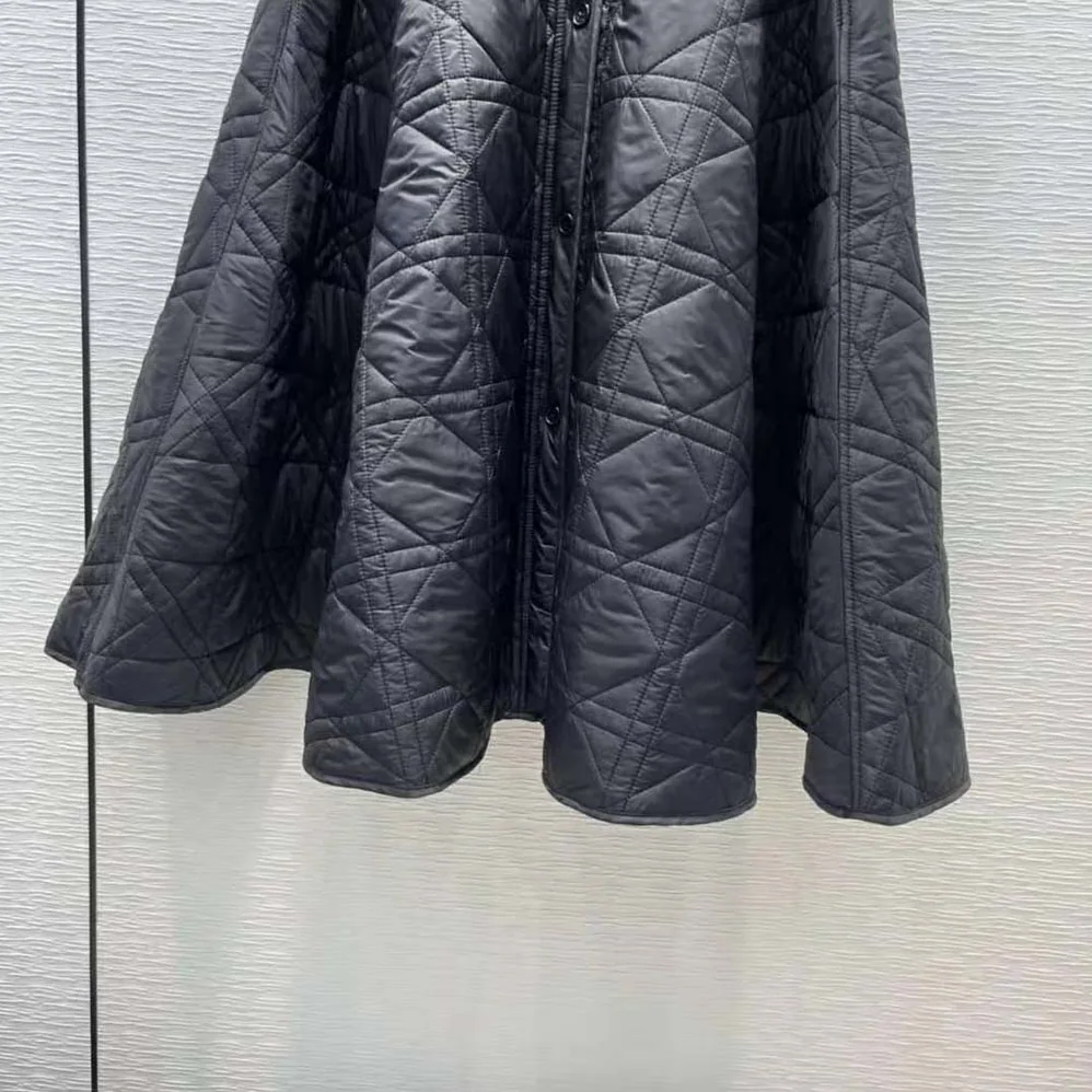 Dior Macrocannage Mid-Length skirt Black Quilted Technical Taffeta for Women