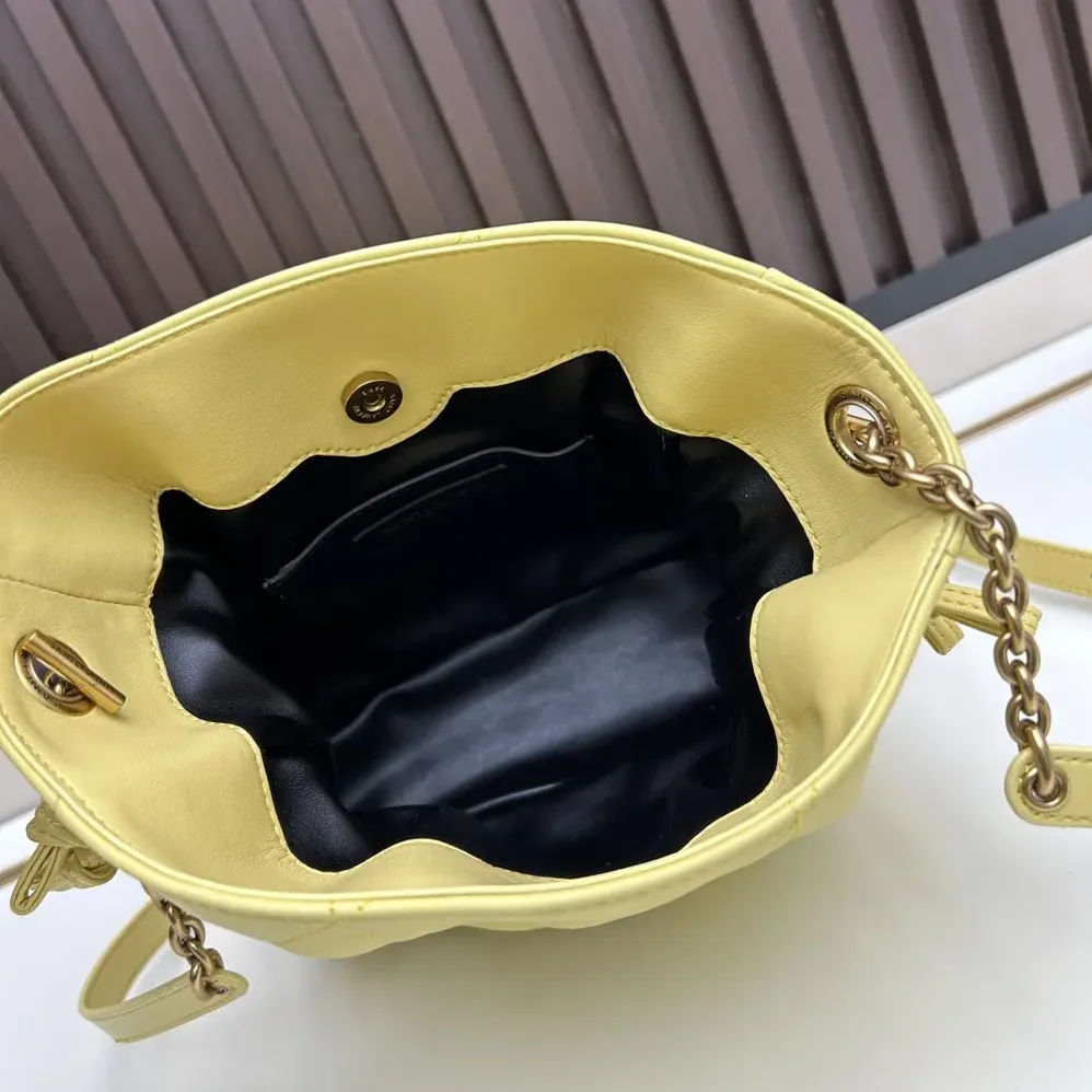 Saint Laurent YSL Jamie Mini Shoulder Pouch In Lambskin for Women in Yellow Saint Laurent YSL Jamie Mini Shoulder Pouch In Lambskin for Women in Yellow
