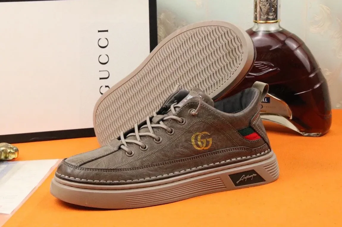 Gucci Sneakers With Logo GG Gold Web Brown for Men