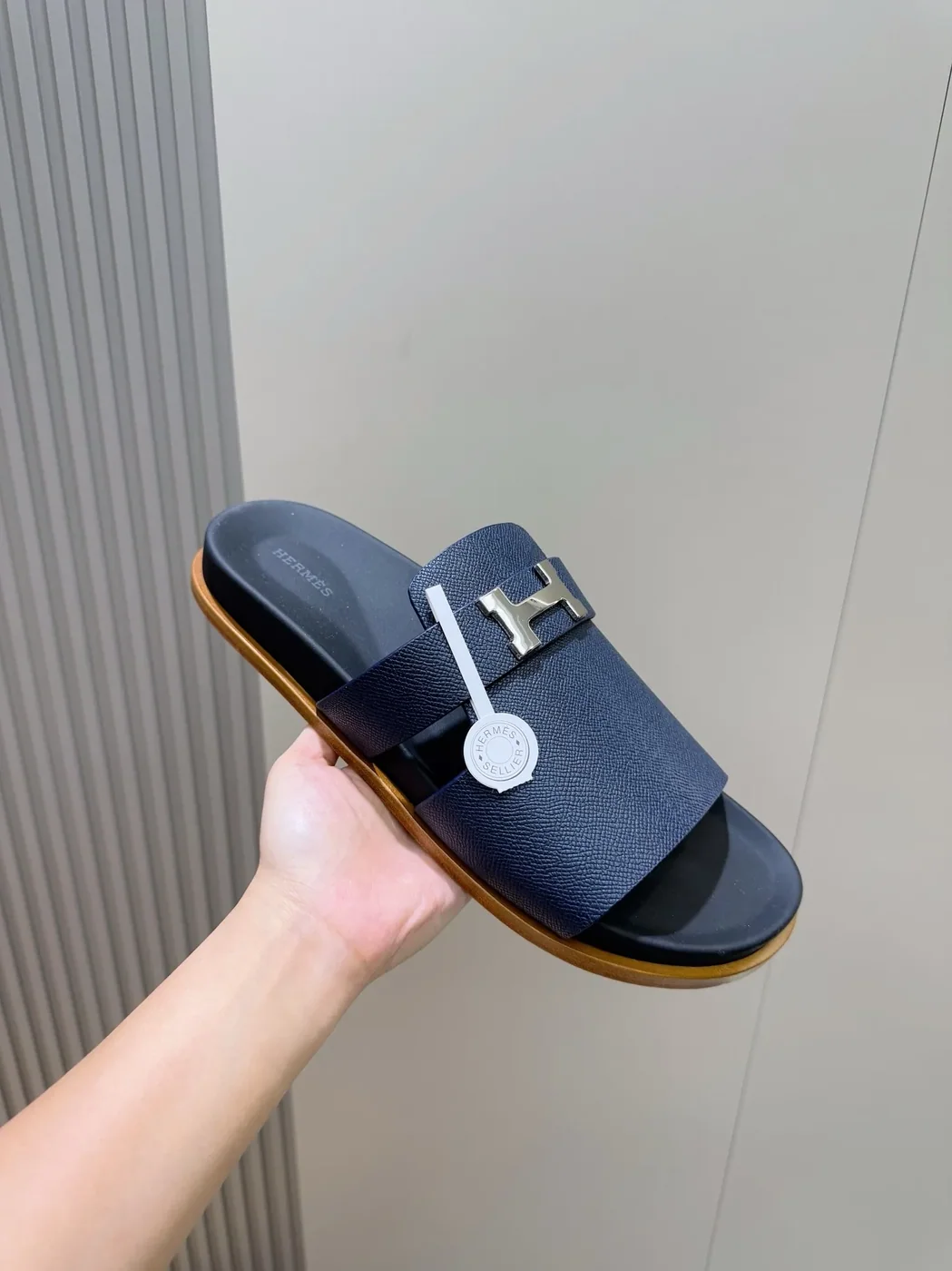 Hermes Jaures Sandals Navy Blue Hermes Jaures Sandals Navy Blue