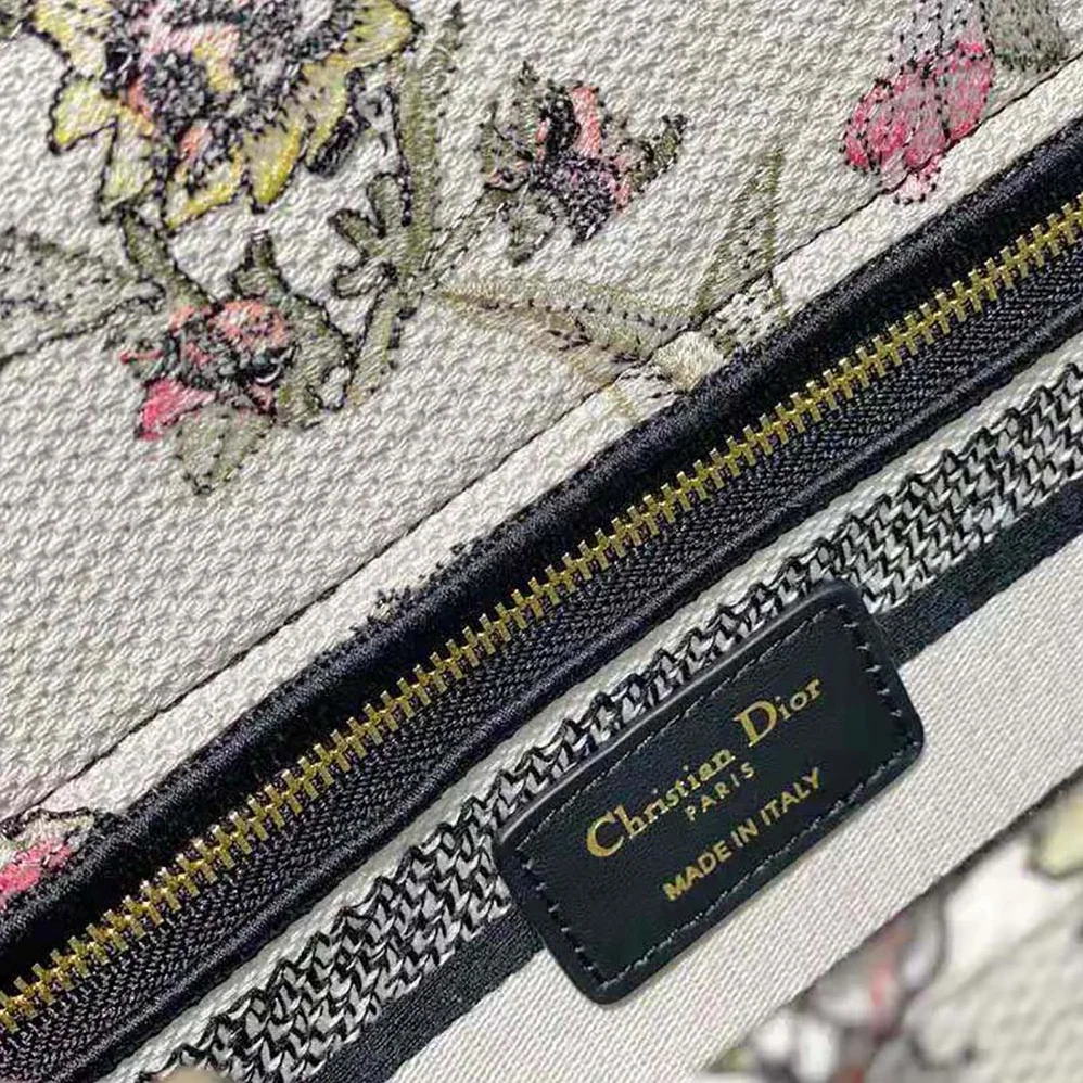 Dior Medium Lady D-lite Bag Multicolor Dior Jardin Botanique Embroidery for Women