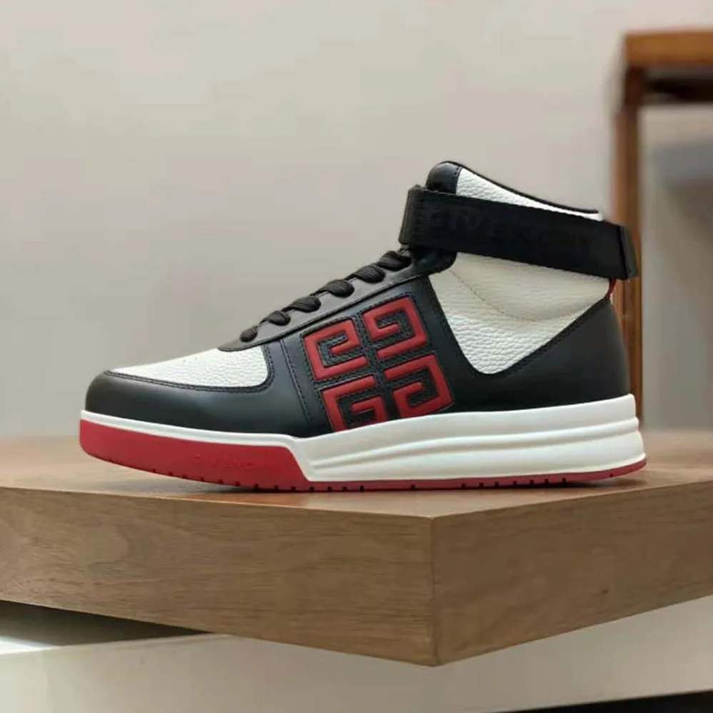 Givenchy G4 High Top Sneakers in Leather for Men in Black/White/Red