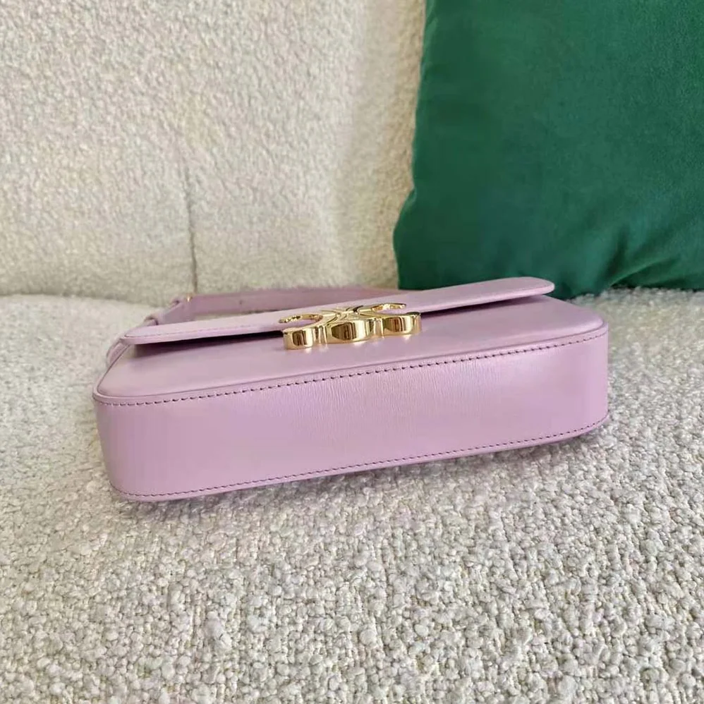 Celine Triomphe Shoulder Bag in Natural Calfskin for Women in Purple Celine Triomphe Shoulder Bag in Natural Calfskin for Women in Purple