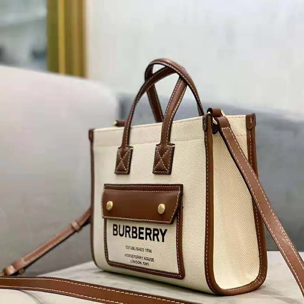 Burberry Mini Freya Tote for Women in Beige Burberry Mini Freya Tote for Women in Beige