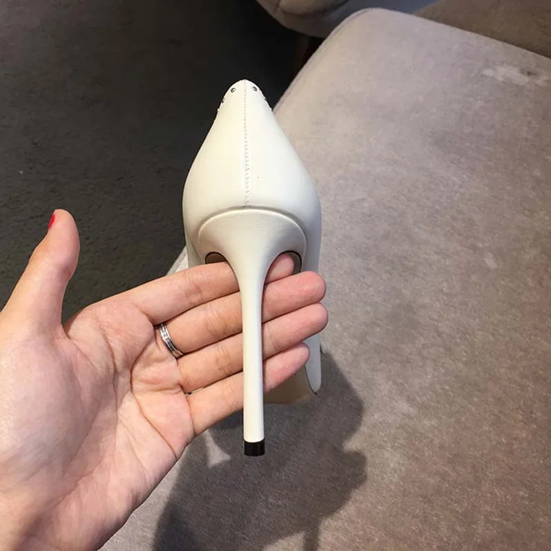 Jimmy Choo Tegan 100 Kid Leather with Studded Bow Detailing Shoes White for Women Jimmy Choo Tegan 100 Kid Leather with Studded Bow Detailing Shoes White for Women