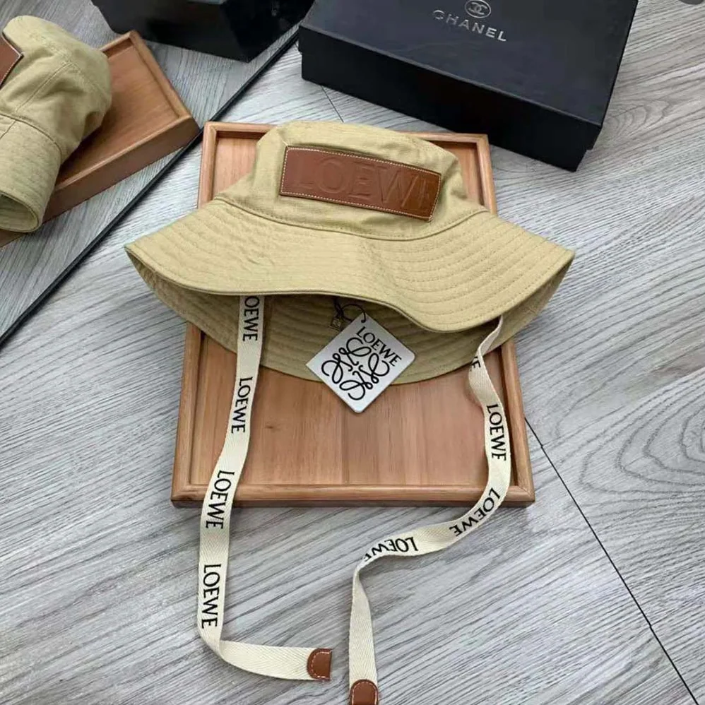 Loewe Fisherman Hat in Canvas and Calfskin for Women Loewe Fisherman Hat in Canvas and Calfskin for Women