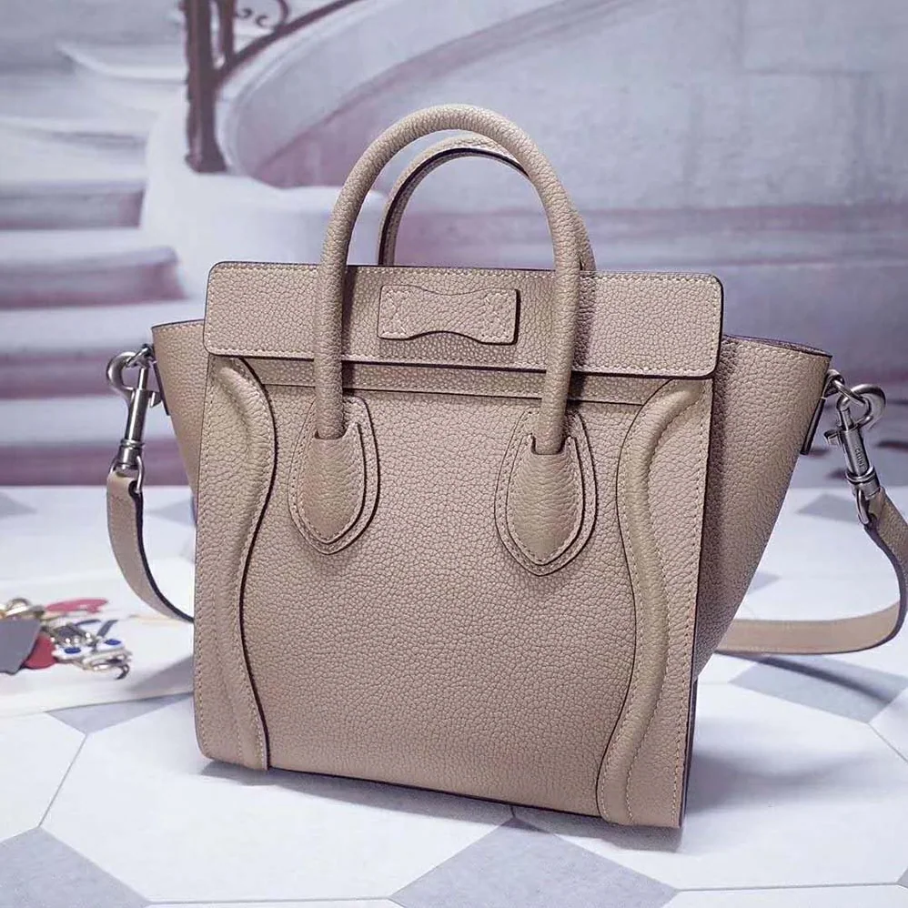 Celine Mini Luggage Handbag in Baby Drummed Calfskin for Women in Sandy