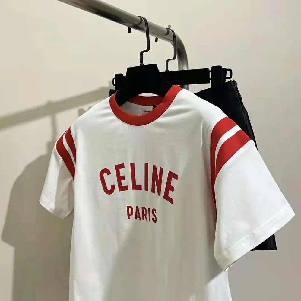 Celine Paris Boxy T-shirt in Cotton Jersey for Men in Red Celine Paris Boxy T-shirt in Cotton Jersey for Men in Red