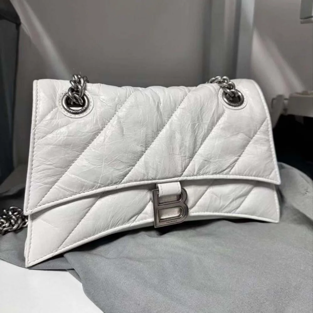 Balenciaga Crush XS Chain Bag Quilted in Optic White for Women Balenciaga Crush XS Chain Bag Quilted in Optic White for Women