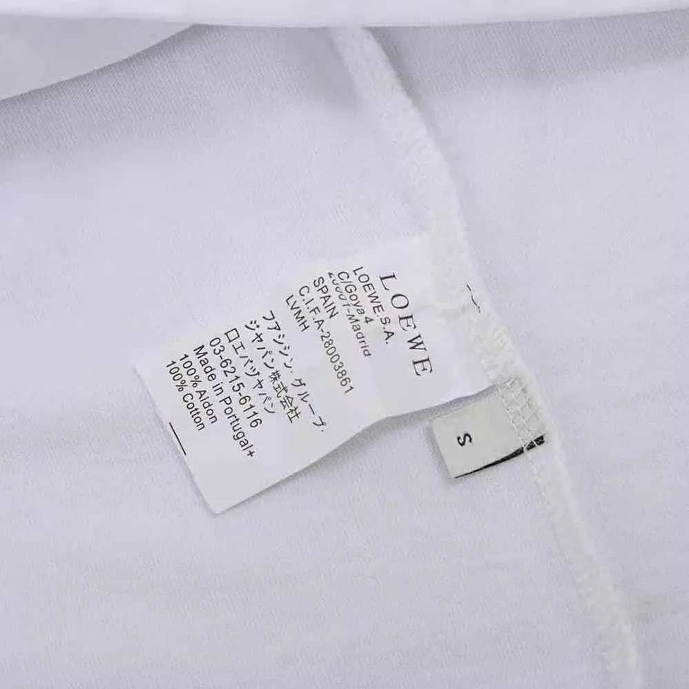 Loewe Anagram Embroidered T-shirt in Cotton for Women in White Loewe Anagram Embroidered T-shirt in Cotton for Women in White