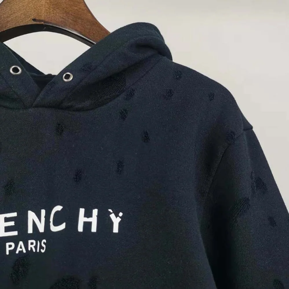 Givenchy Paris Destroyed Hoodie in Coton for Men in Black Givenchy Paris Destroyed Hoodie in Coton for Men in Black