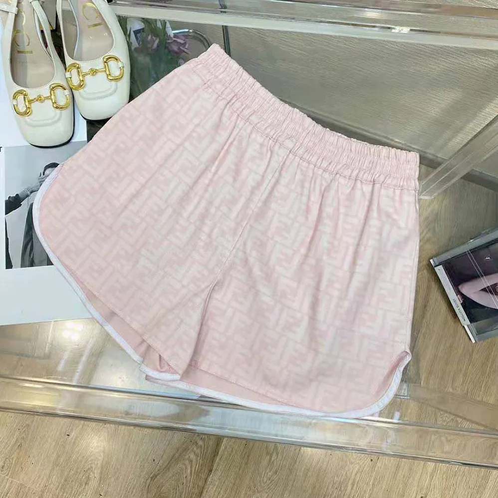 Fendi Pink Denim Shorts with A Rounded Hem for Women Fendi Pink Denim Shorts with A Rounded Hem for Women