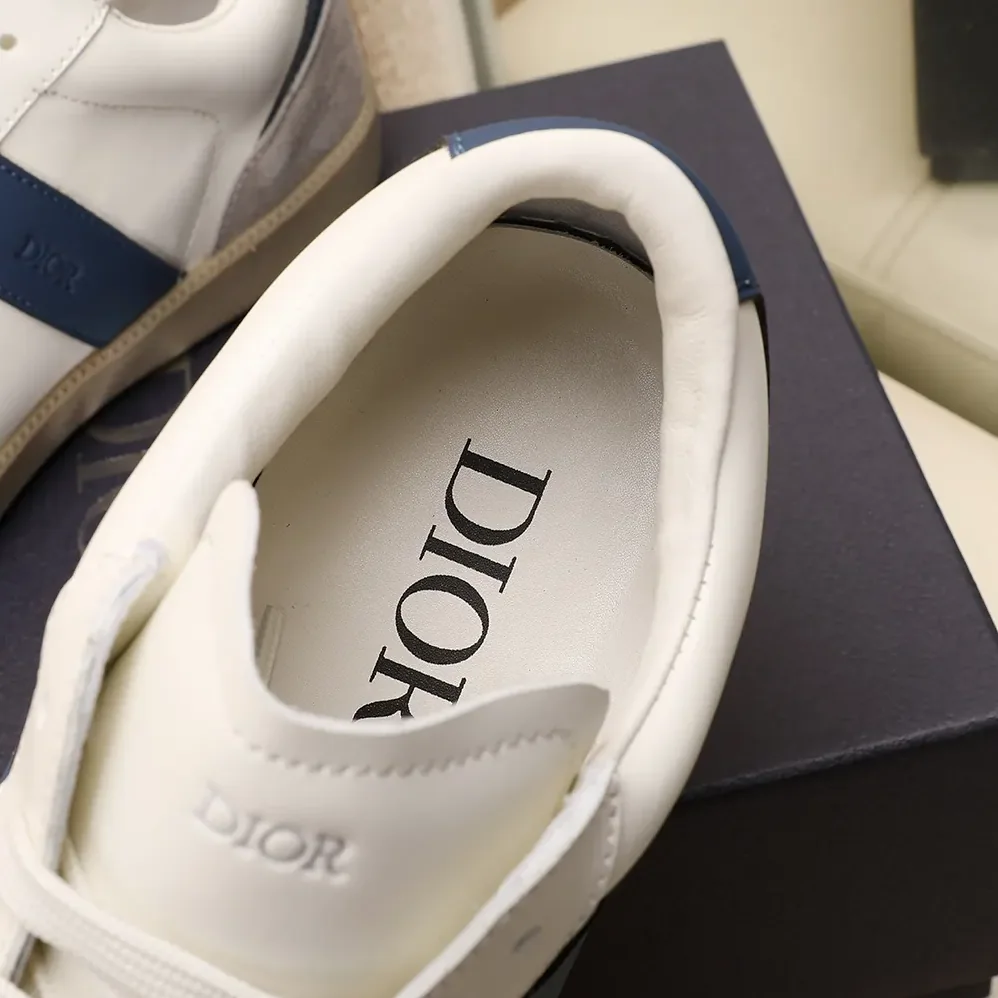 Dior B01 Matchpoint Sneaker Blue and White Smooth Calfskin with Gray Suede for Unisex