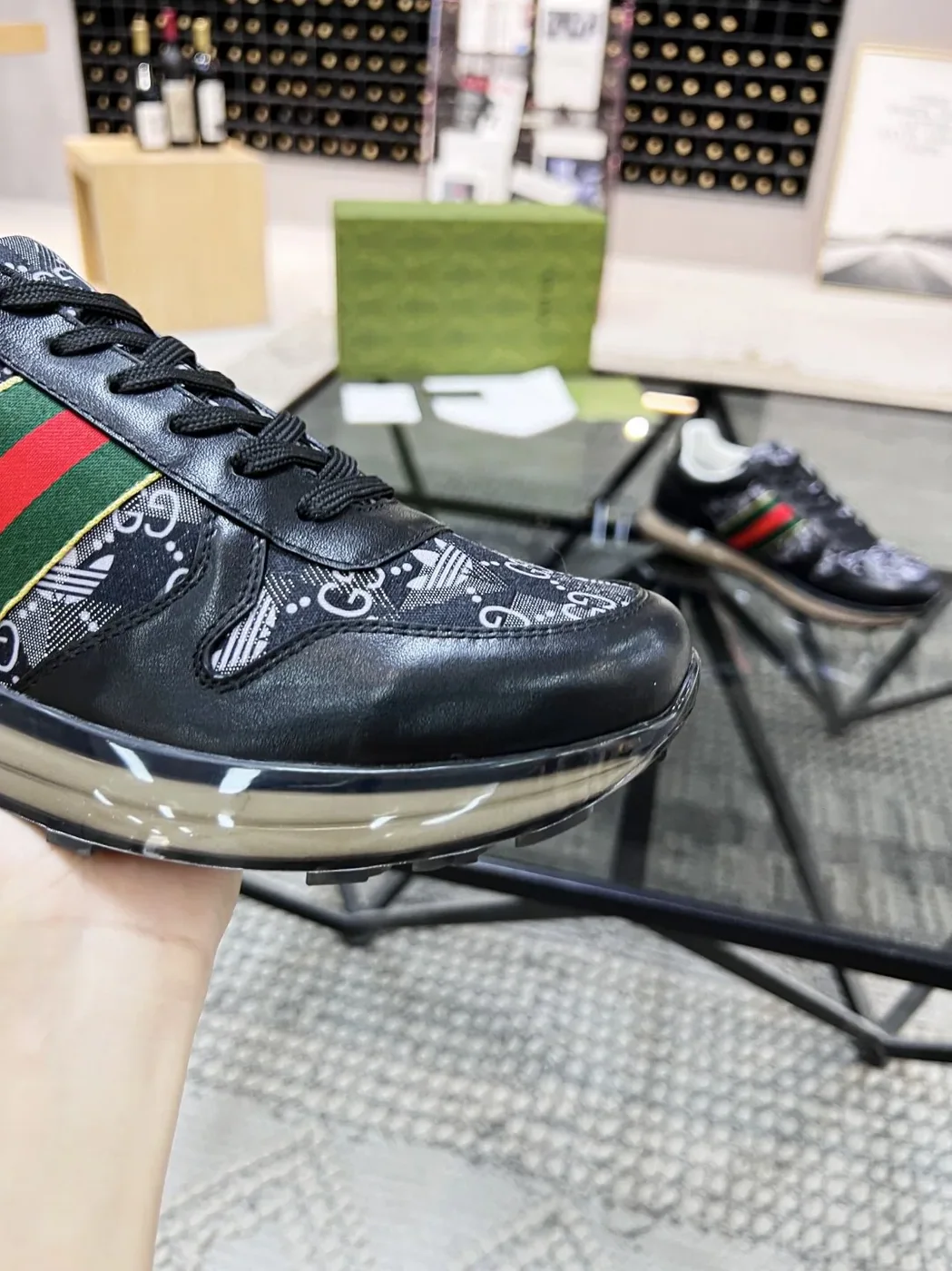 Gucci x Adidas GG Sneakers With Web Black for Men Gucci x Adidas GG Sneakers With Web Black for Men