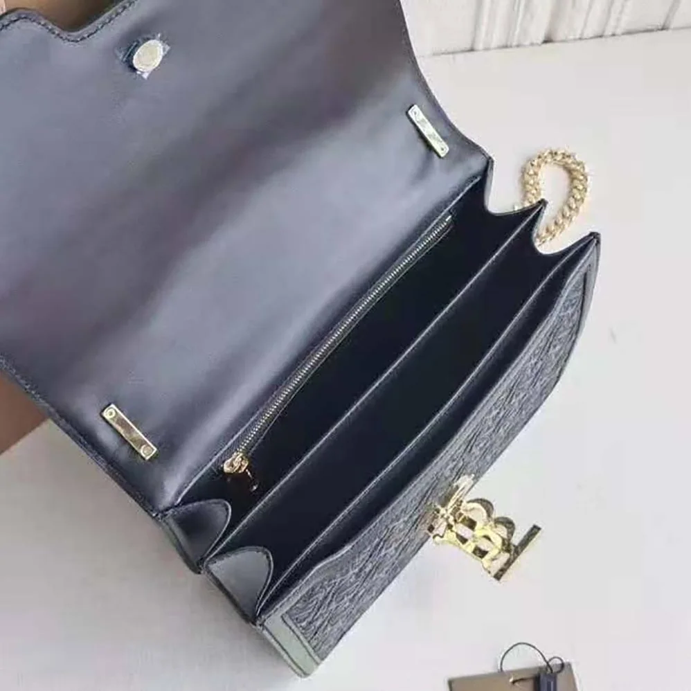 Burberry Medium Quilted Monogram Lambskin TB Bag for Women in Black Burberry Medium Quilted Monogram Lambskin TB Bag for Women in Black