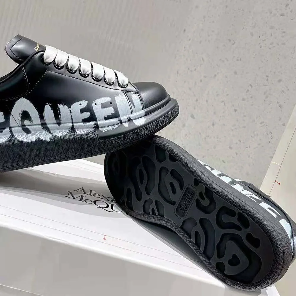 Alexander Mcqueen Online Exclusive Mcqueen Graffiti Oversized Sneaker in Black for Unisex in white