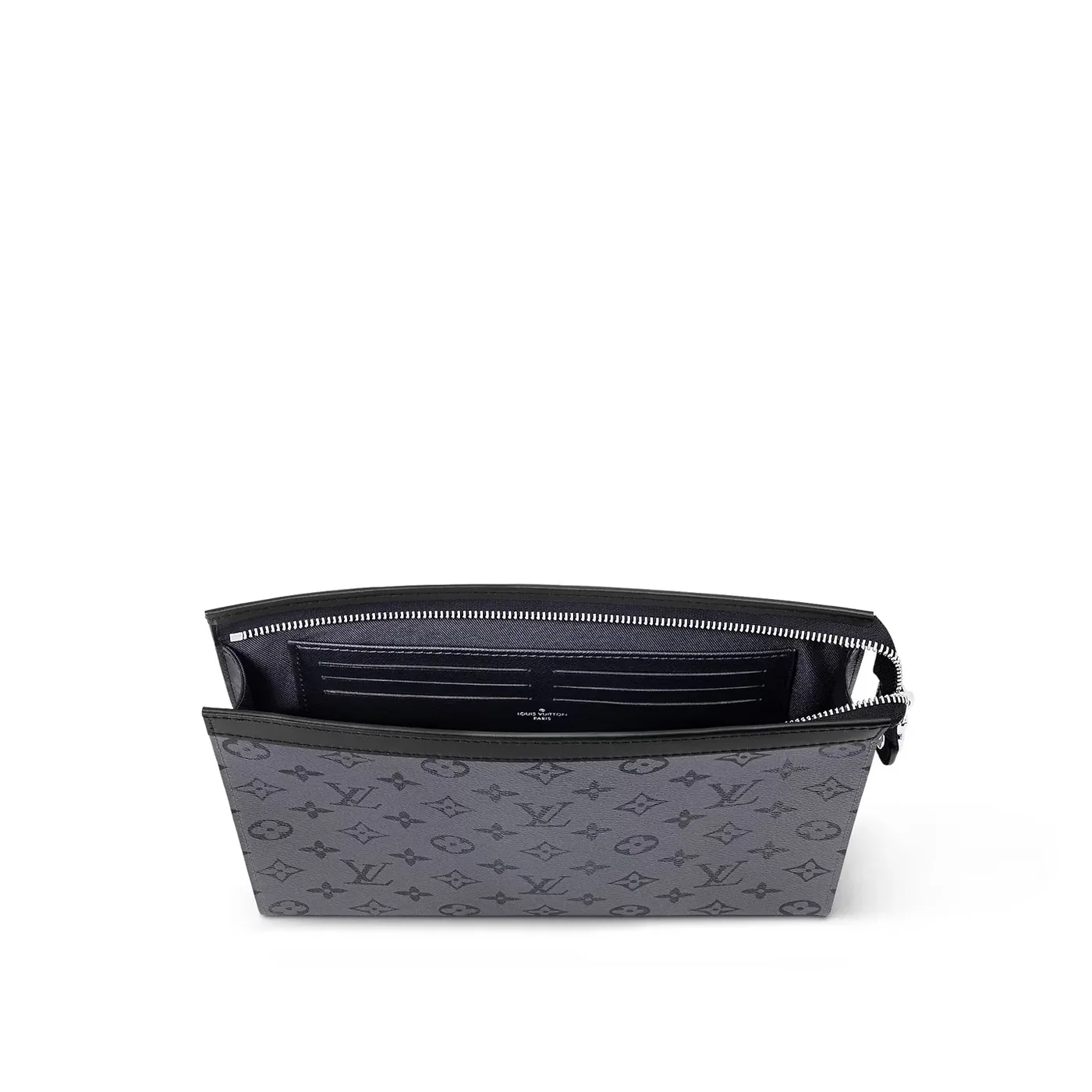 Louis Vuitton Pochette Voyage MM Pouch / White Monogram Eclipse Silver Hardware Louis Vuitton Pochette Voyage MM Pouch / White Monogram Eclipse Silver Hardware