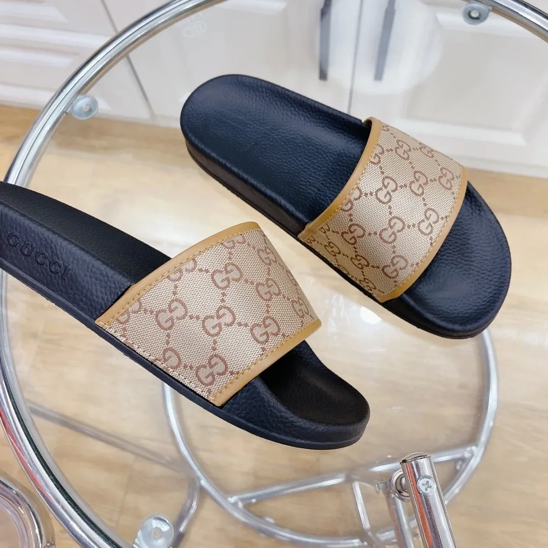 Gucci GG Slide Sandal Black And Brown for Women Gucci GG Slide Sandal Black And Brown for Women