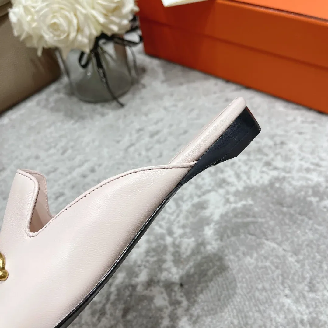 Hermes Esmee Mule Cream