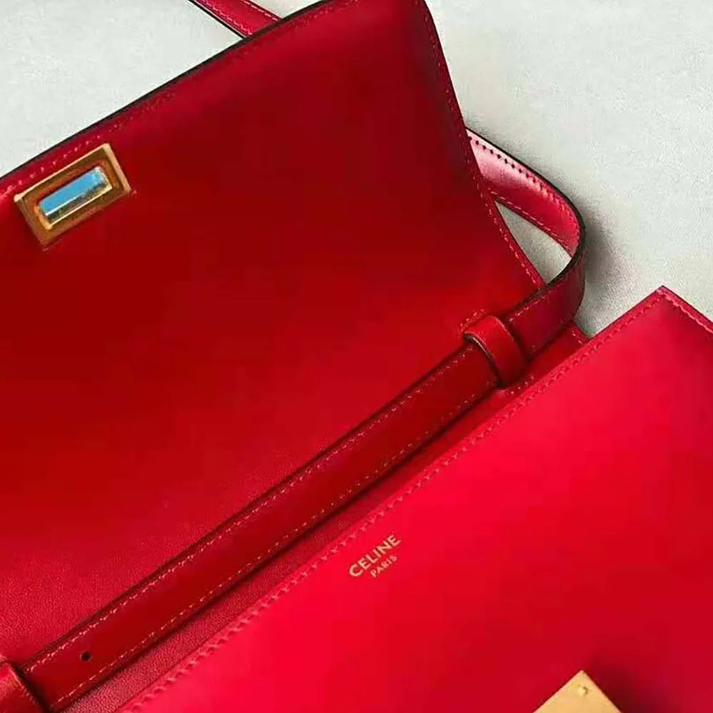 Celine Medium Classic Bag in Box Calfskin for Women in Red Celine Medium Classic Bag in Box Calfskin for Women in Red