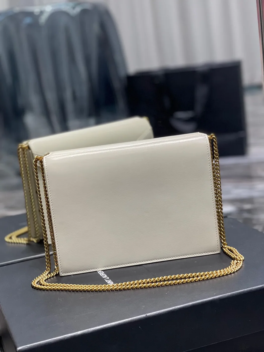 Saint Laurent Cassandra Medium Shoulder Bag in White Gold Hardware Saint Laurent Cassandra Medium Shoulder Bag in White Gold Hardware