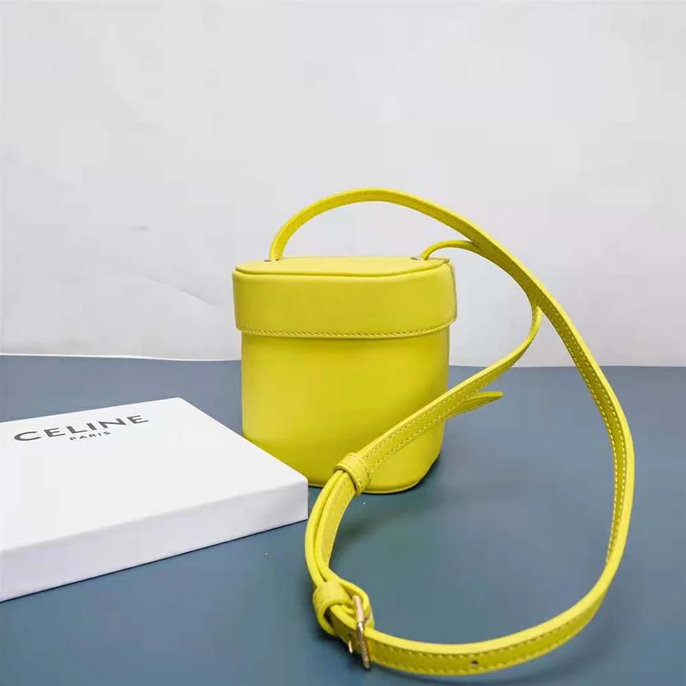 Celine Small Box Cuir Triomphe in Smooth Calfskin for Women in Yellow