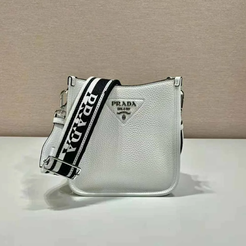 Prada Leather Mini Shoulder Bag for Unisex in White Prada Leather Mini Shoulder Bag for Unisex in White