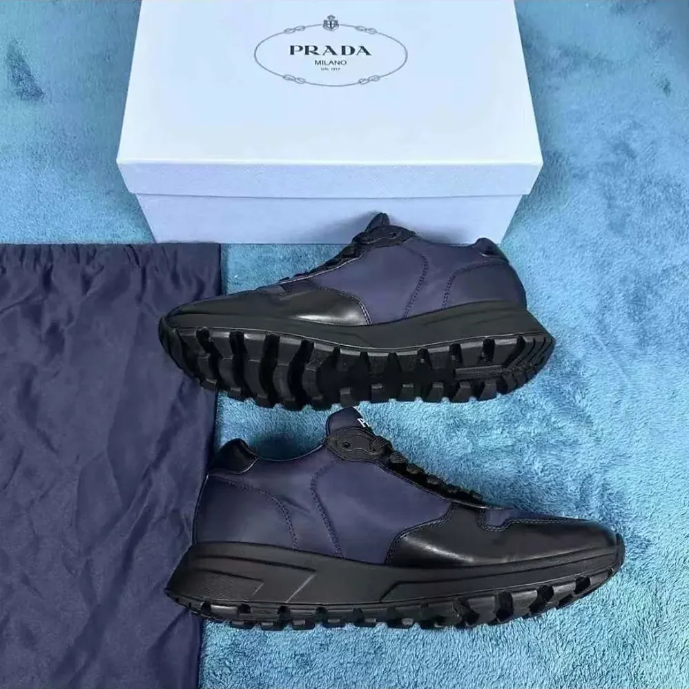 Prada Prax 01 Re-Nylon and Brushed Leather Sneakers for Unisex