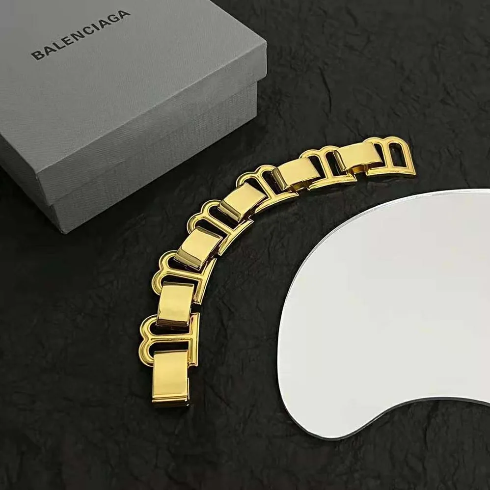 Balenciaga Hourglass Bracelet in Gold Brass for Women Balenciaga Hourglass Bracelet in Gold Brass for Women
