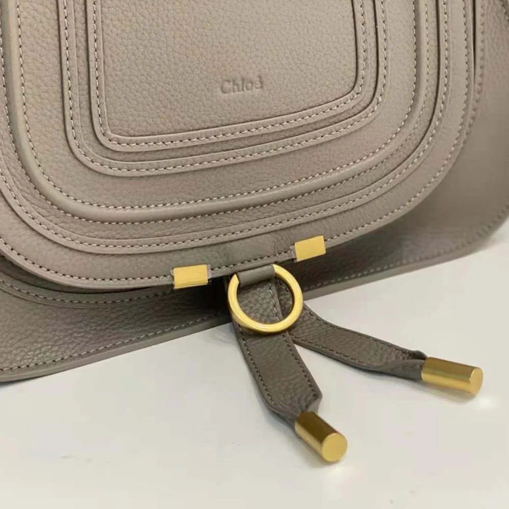 Chloe Marcie Small Double Carry Bag for Women in Silver Chloe Marcie Small Double Carry Bag for Women in Silver