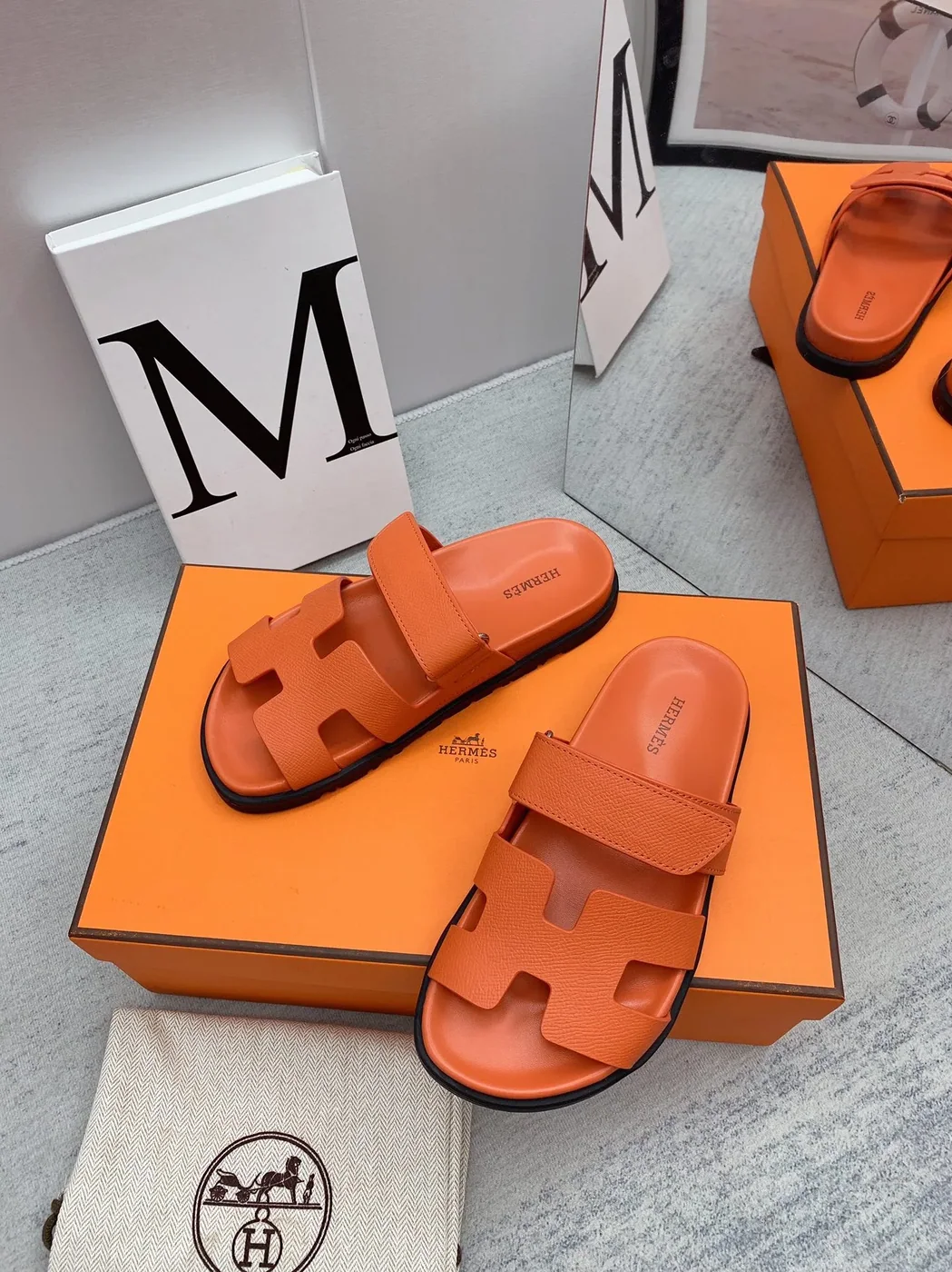Hermes Chypre Sandal Orange Hermes Chypre Sandal Orange