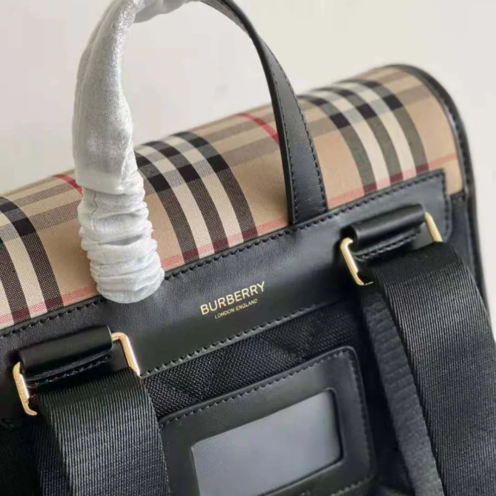 Burberry Vintage Check Nylon Satchel for Women in Brown