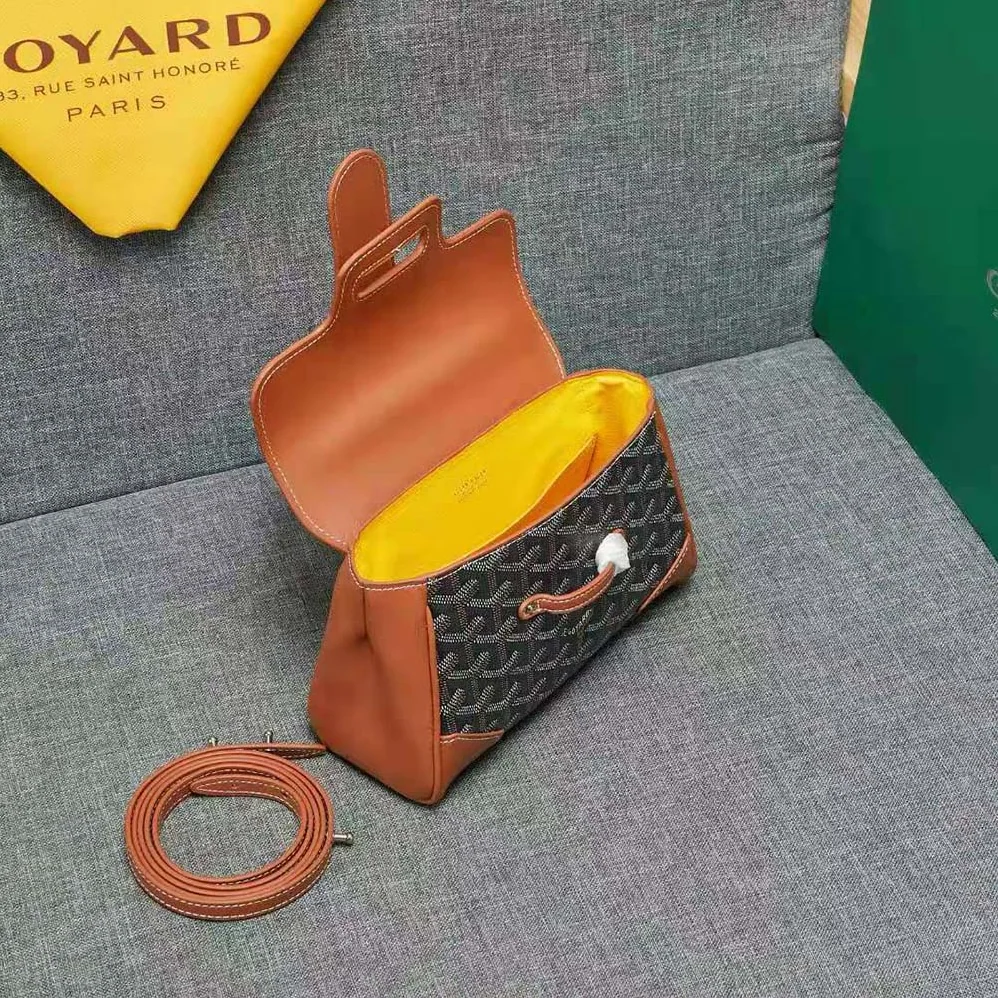 Goyard Sac Saïgon Souple Mini in Toile Goyardine & Chevroches Calfskin for Women in Brown Goyard Sac Saïgon Souple Mini in Toile Goyardine & Chevroches Calfskin for Women in Brown