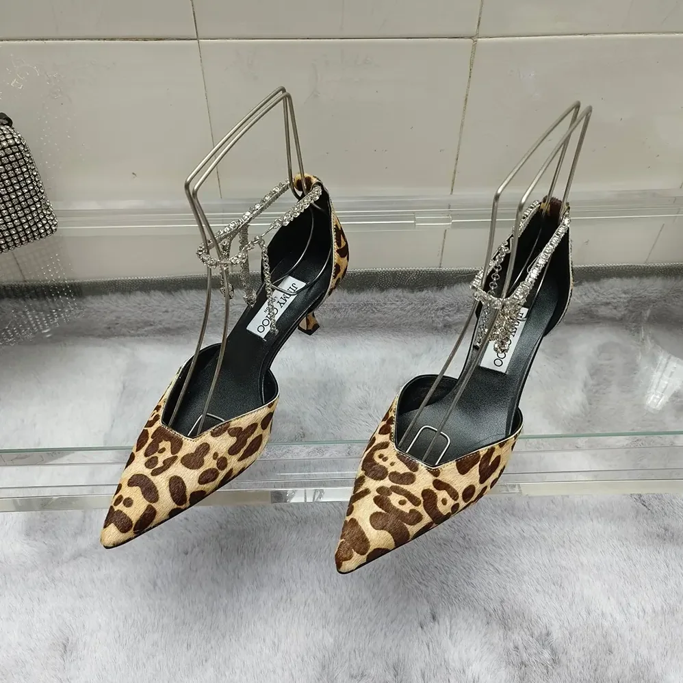 Jimmy Choo Stevie 50 Natural Leopard Print Pony Pumps for Women