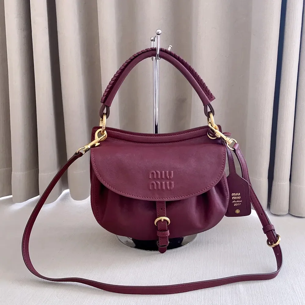 Miu Miu Rendez-Vous Nappa Leather Bag Amaranth Red for Women Miu Miu Rendez-Vous Nappa Leather Bag Amaranth Red for Women