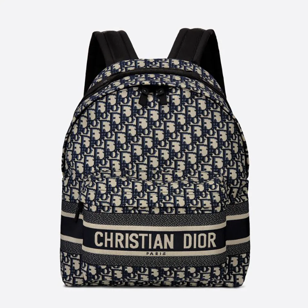 Dior Travel Backpack Blue Dior Oblique Technical Jacquard for Men Dior Travel Backpack Blue Dior Oblique Technical Jacquard for Men